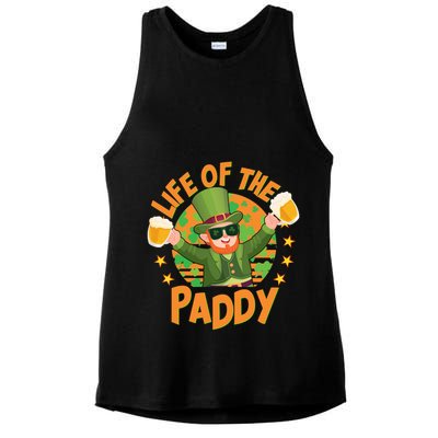 Funny St Patricks Day Life Of The Paddy Leprechaun With Beers Ladies PosiCharge Tri-Blend Wicking Tank