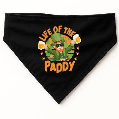 Funny St Patricks Day Life Of The Paddy Leprechaun With Beers USA-Made Doggie Bandana