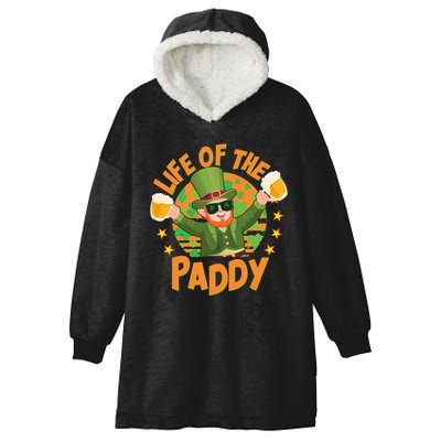 Funny St Patricks Day Life Of The Paddy Leprechaun With Beers Hooded Wearable Blanket