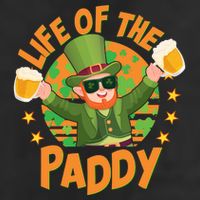 Funny St Patricks Day Life Of The Paddy Leprechaun With Beers Crop Fleece Hoodie