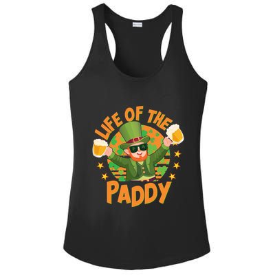 Funny St Patricks Day Life Of The Paddy Leprechaun With Beers Ladies PosiCharge Competitor Racerback Tank