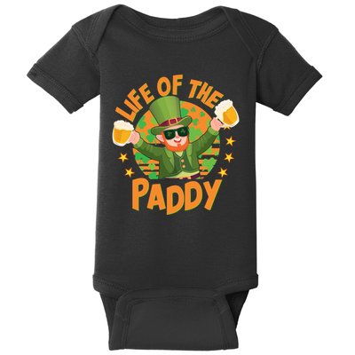 Funny St Patricks Day Life Of The Paddy Leprechaun With Beers Baby Bodysuit
