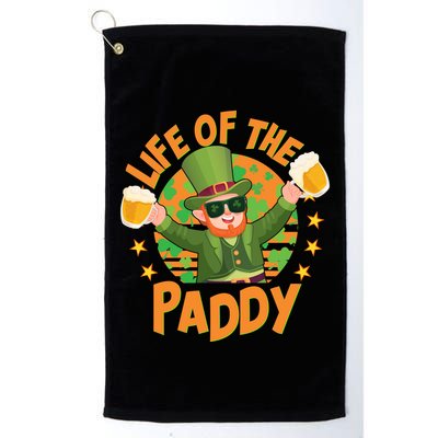 Funny St Patricks Day Life Of The Paddy Leprechaun With Beers Golf Towel