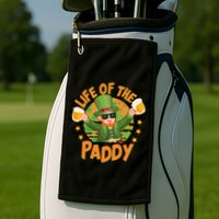Funny St Patricks Day Life Of The Paddy Leprechaun With Beers Golf Towel