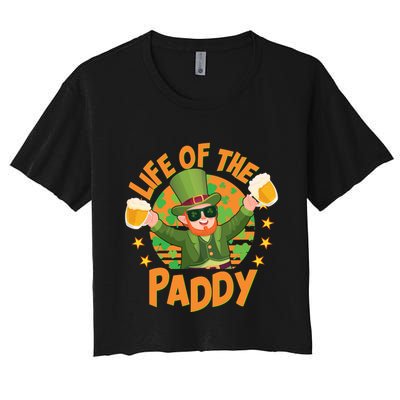 Funny St Patricks Day Life Of The Paddy Leprechaun With Beers Crop Top