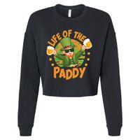 Funny St Patricks Day Life Of The Paddy Leprechaun With Beers Cropped Pullover Crew