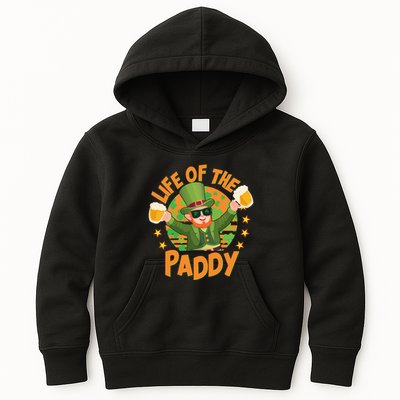 Funny St Patricks Day Life Of The Paddy Leprechaun With Beers Kids Hoodie