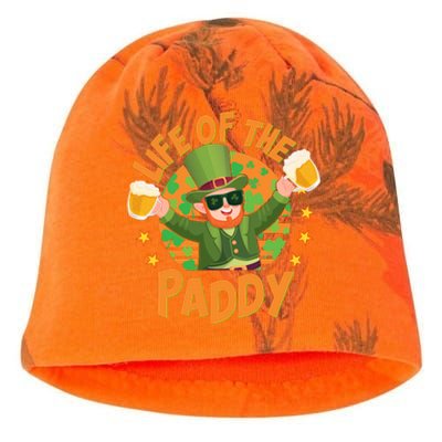 Funny St Patricks Day Life Of The Paddy Leprechaun With Beers Kati - Camo Knit Beanie