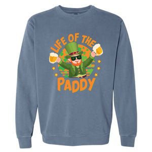 Funny St Patricks Day Life Of The Paddy Leprechaun With Beers Garment-Dyed Sweatshirt