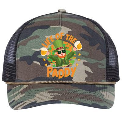 Funny St Patricks Day Life Of The Paddy Leprechaun With Beers Retro Rope Trucker Hat Cap