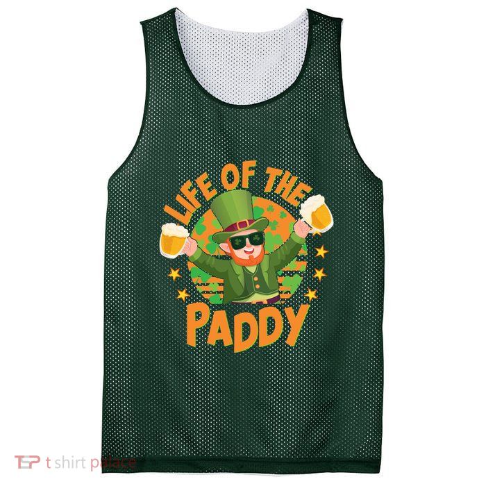 Funny St Patricks Day Life Of The Paddy Leprechaun With Beers Mesh Reversible Basketball Jersey Tank