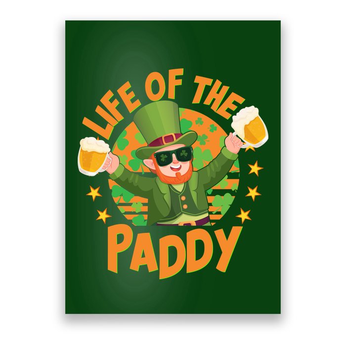 Funny St Patricks Day Life Of The Paddy Leprechaun With Beers Poster