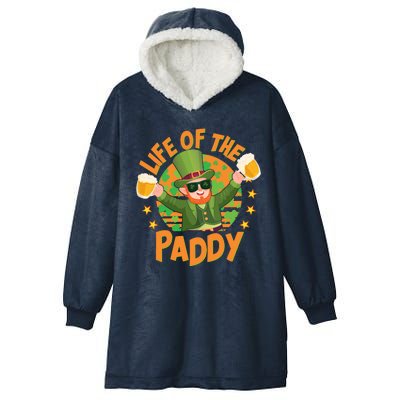 Funny St Patricks Day Life Of The Paddy Leprechaun With Beers Hooded Wearable Blanket