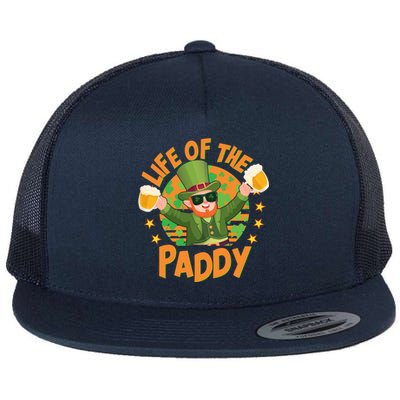 Funny St Patricks Day Life Of The Paddy Leprechaun With Beers Flat Bill Trucker Hat