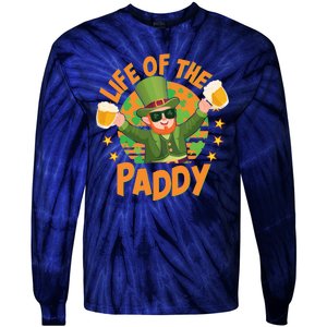 Funny St Patricks Day Life Of The Paddy Leprechaun With Beers Tie-Dye Long Sleeve Shirt