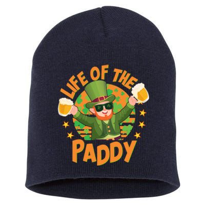 Funny St Patricks Day Life Of The Paddy Leprechaun With Beers Short Acrylic Beanie