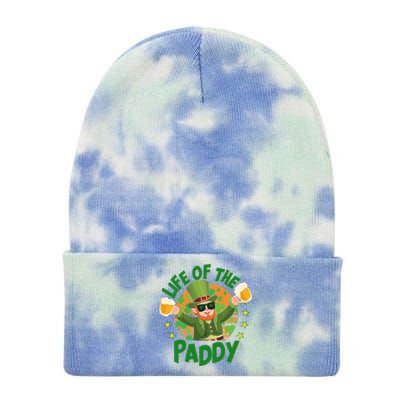 Funny St Patricks Day Life Of The Paddy Leprechaun With Beers Tie Dye 12in Knit Beanie