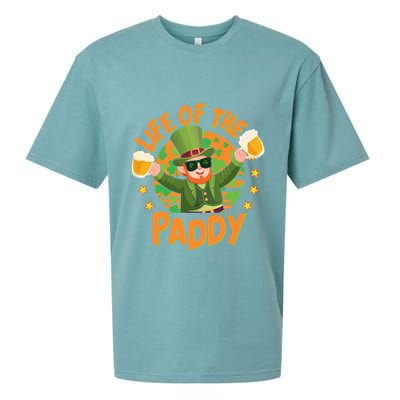 Funny St Patricks Day Life Of The Paddy Leprechaun With Beers Sueded Cloud Jersey T-Shirt