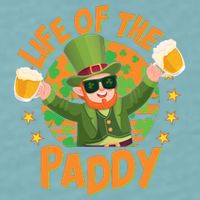 Funny St Patricks Day Life Of The Paddy Leprechaun With Beers Sueded Cloud Jersey T-Shirt