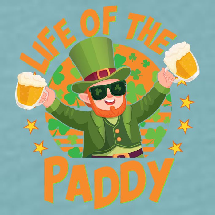 Funny St Patricks Day Life Of The Paddy Leprechaun With Beers Sueded Cloud Jersey T-Shirt