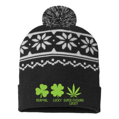 Funny St. PatrickS Day Weed USA-Made Snowflake Beanie