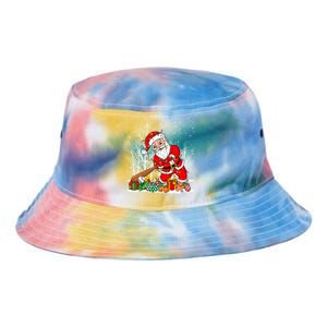 Funny Santa Playing Baseball Christmas Tree Lights Xmas Pjs Great Gift Tie Dye Newport Bucket Hat