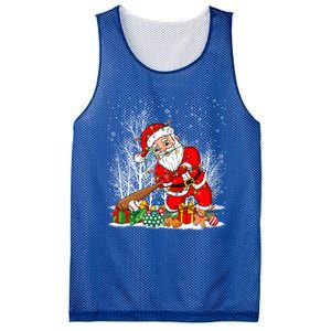 Funny Santa Playing Baseball Christmas Tree Lights Xmas Pjs Great Gift Mesh Reversible Basketball Jersey Tank