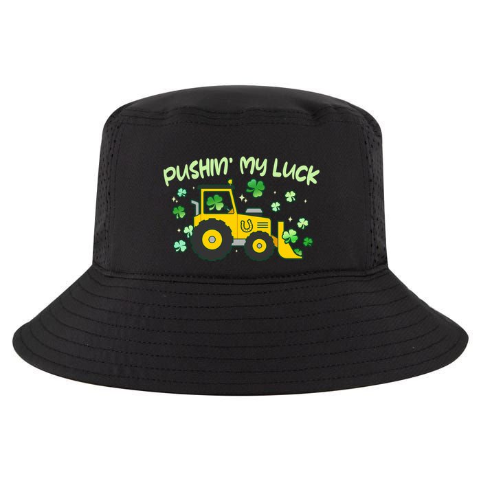 Funny St Patricks Day Pushin My Luck Bulldozer Cool Comfort Performance Bucket Hat