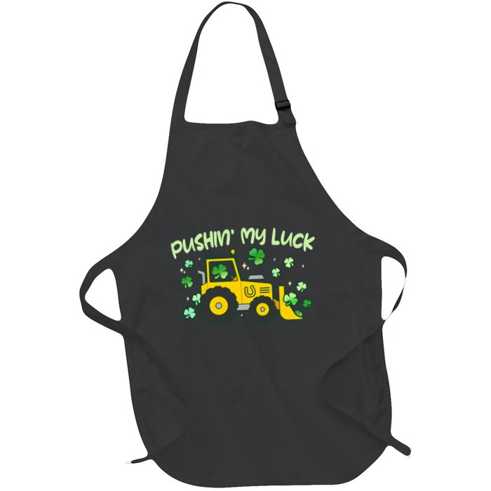 Funny St Patricks Day Pushin My Luck Bulldozer Apron