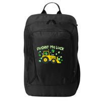 Funny St Patricks Day Pushin My Luck Bulldozer City Backpack