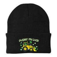 Funny St Patricks Day Pushin My Luck Bulldozer Beanie