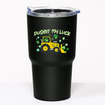Funny St Patricks Day Pushin My Luck Bulldozer Tumbler