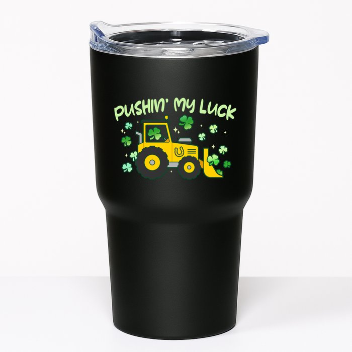 Funny St Patricks Day Pushin My Luck Bulldozer Tumbler