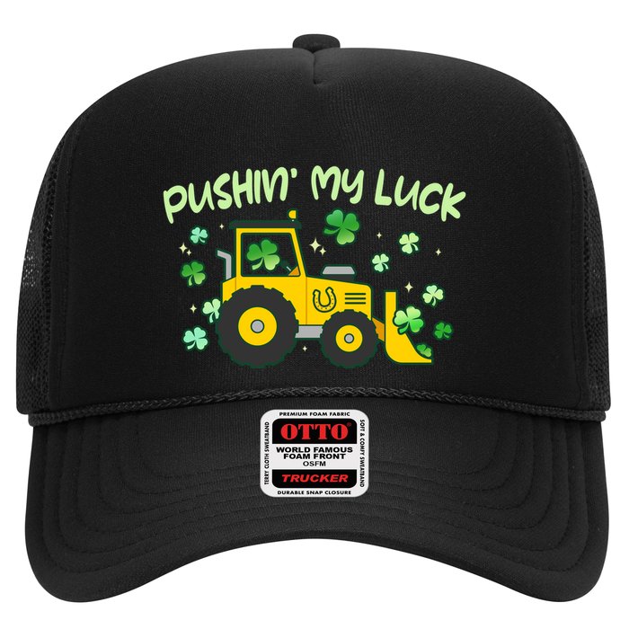 Funny St Patricks Day Pushin My Luck Bulldozer Hat