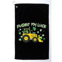 Funny St Patricks Day Pushin My Luck Bulldozer Golf Towel