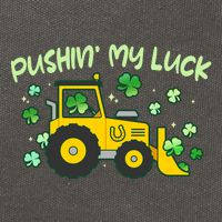 Funny St Patricks Day Pushin My Luck Bulldozer Cotton Canvas Backpack