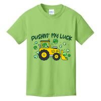 Funny St Patricks Day Pushin My Luck Bulldozer Kids T-Shirt