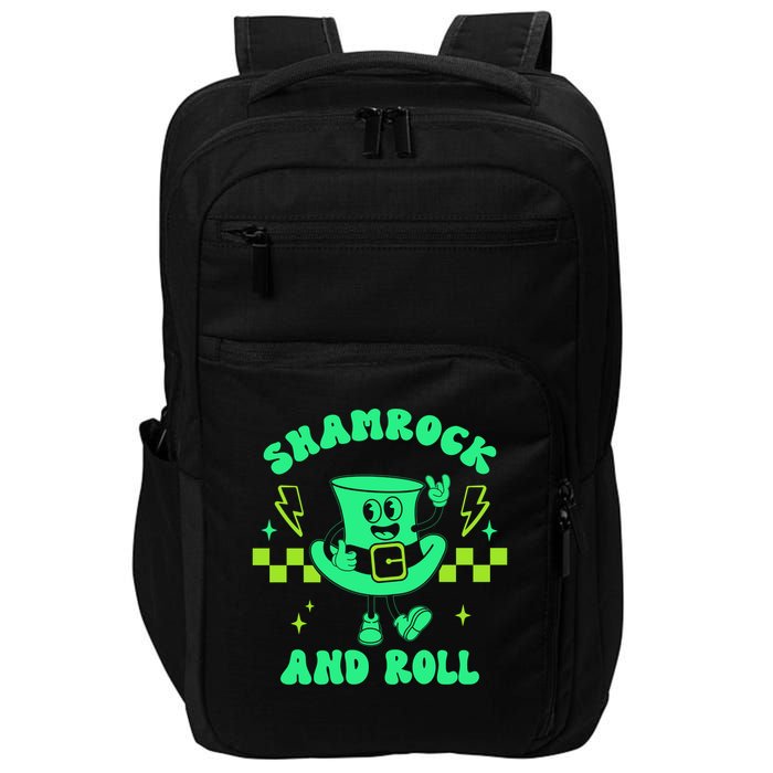 Funny St Patricks Day Shamrock and Roll Impact Tech Backpack