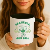 Funny St Patricks Day Shamrock and Roll Mug