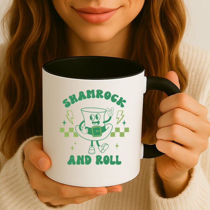 Funny St Patricks Day Shamrock and Roll Mug