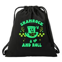 Funny St Patricks Day Shamrock and Roll Drawstring Bag