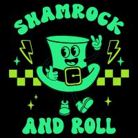 Funny St Patricks Day Shamrock and Roll Flatbill Hat