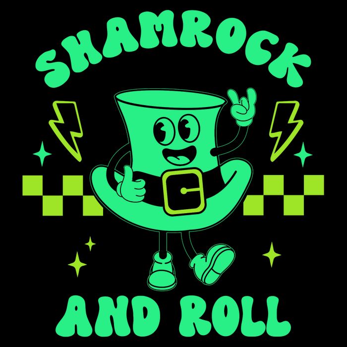 Funny St Patricks Day Shamrock and Roll Flatbill Hat