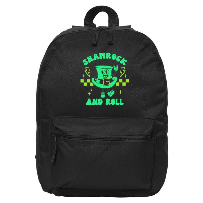 Funny St Patricks Day Shamrock and Roll 16 in Basic Backpack