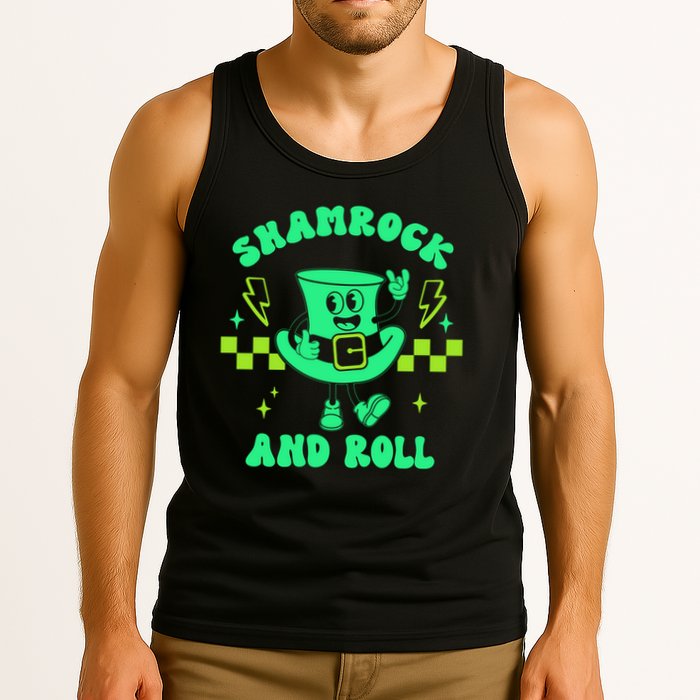 Funny St Patricks Day Shamrock and Roll Tank Top