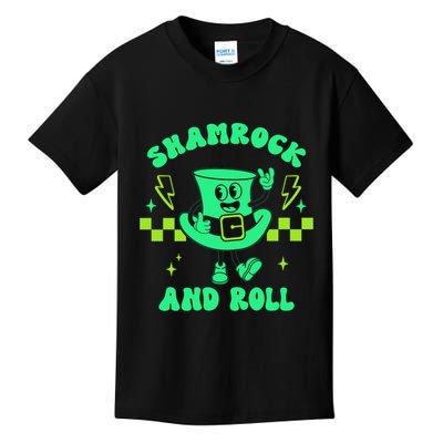 Funny St Patricks Day Shamrock and Roll Kids T-Shirt