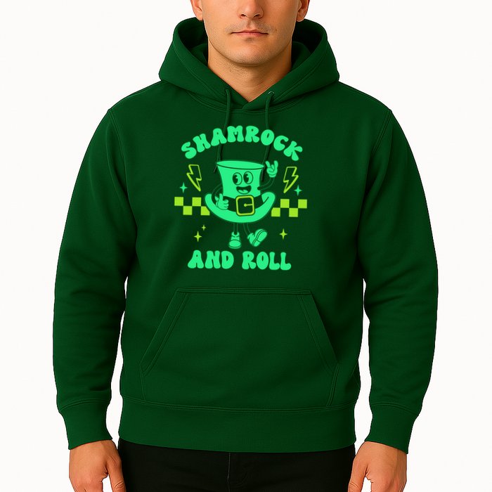 Funny St Patricks Day Shamrock and Roll Hoodie