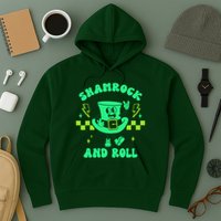 Funny St Patricks Day Shamrock and Roll Hoodie