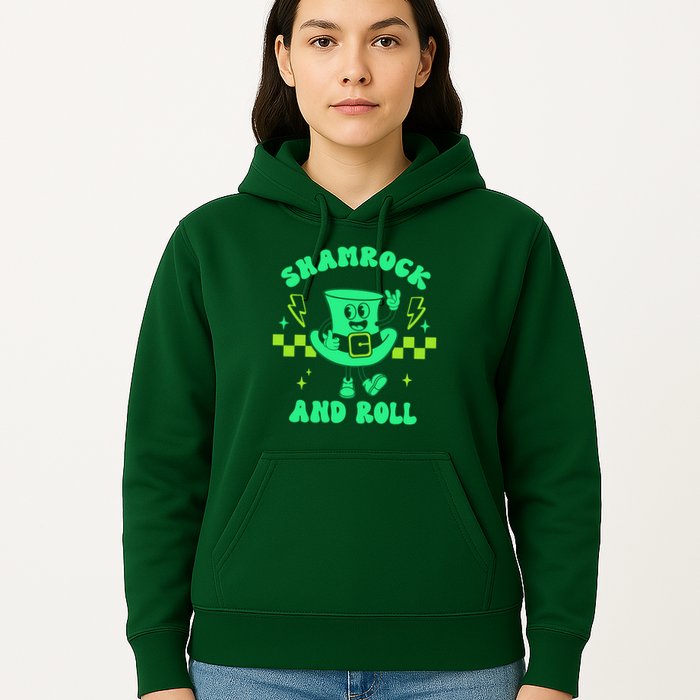 Funny St Patricks Day Shamrock and Roll Hoodie