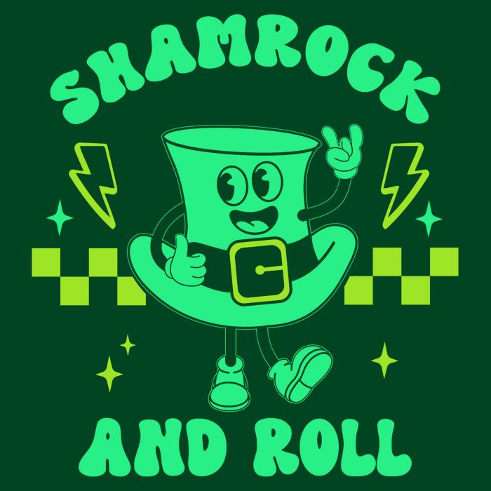 Funny St Patricks Day Shamrock and Roll Hoodie